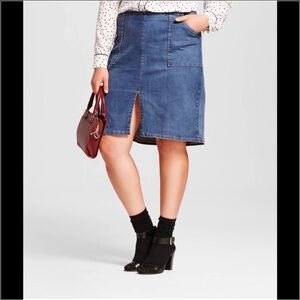 Who What Wear Blue Denim Skirt